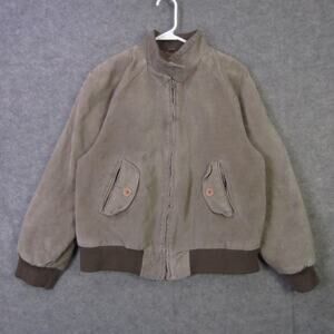 Vintage Weathervane Jacket Mens Medium Brown Suede Leather Bomber 80s Korea